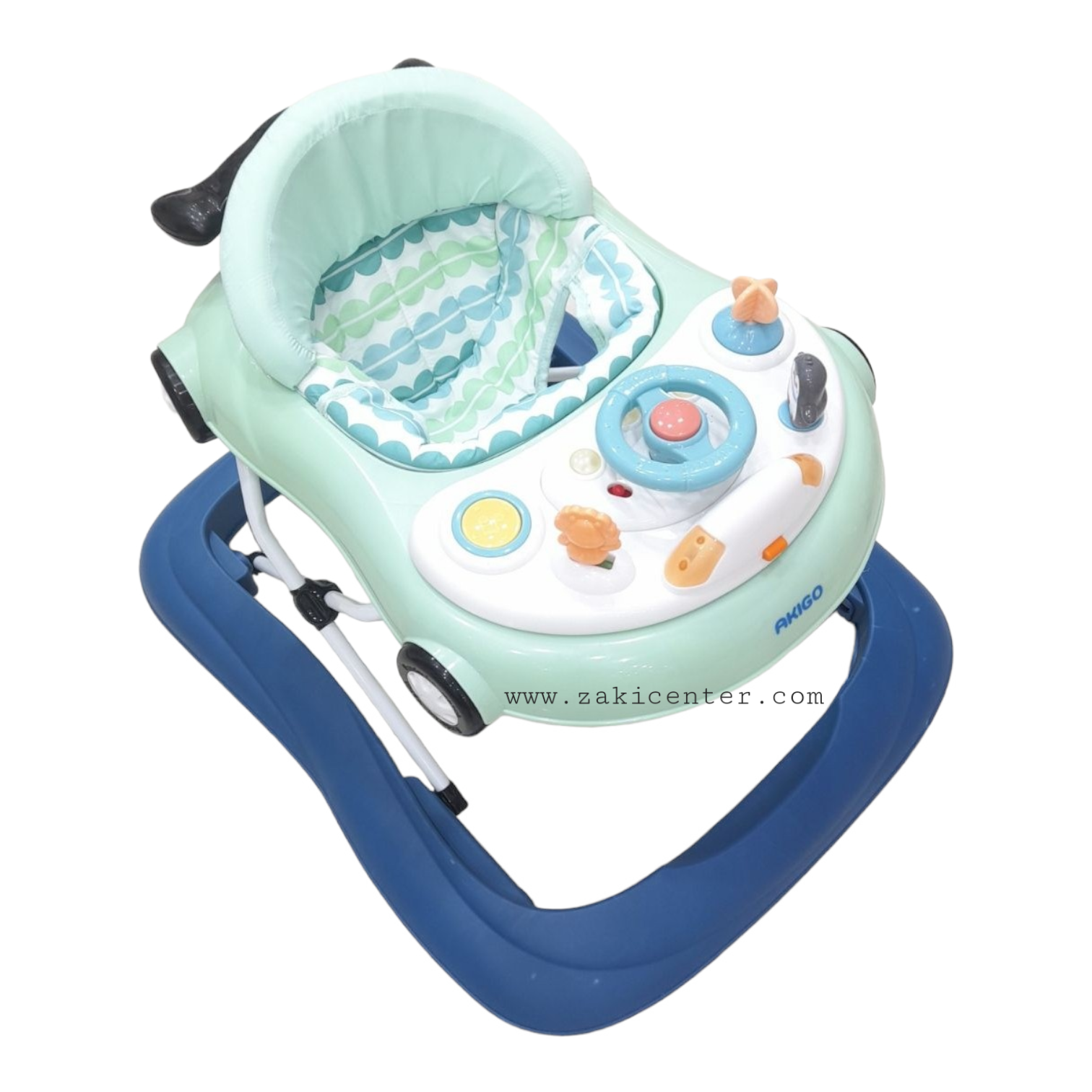 Akigo Baby Walker Car with Handle & Removable Tray (Green)