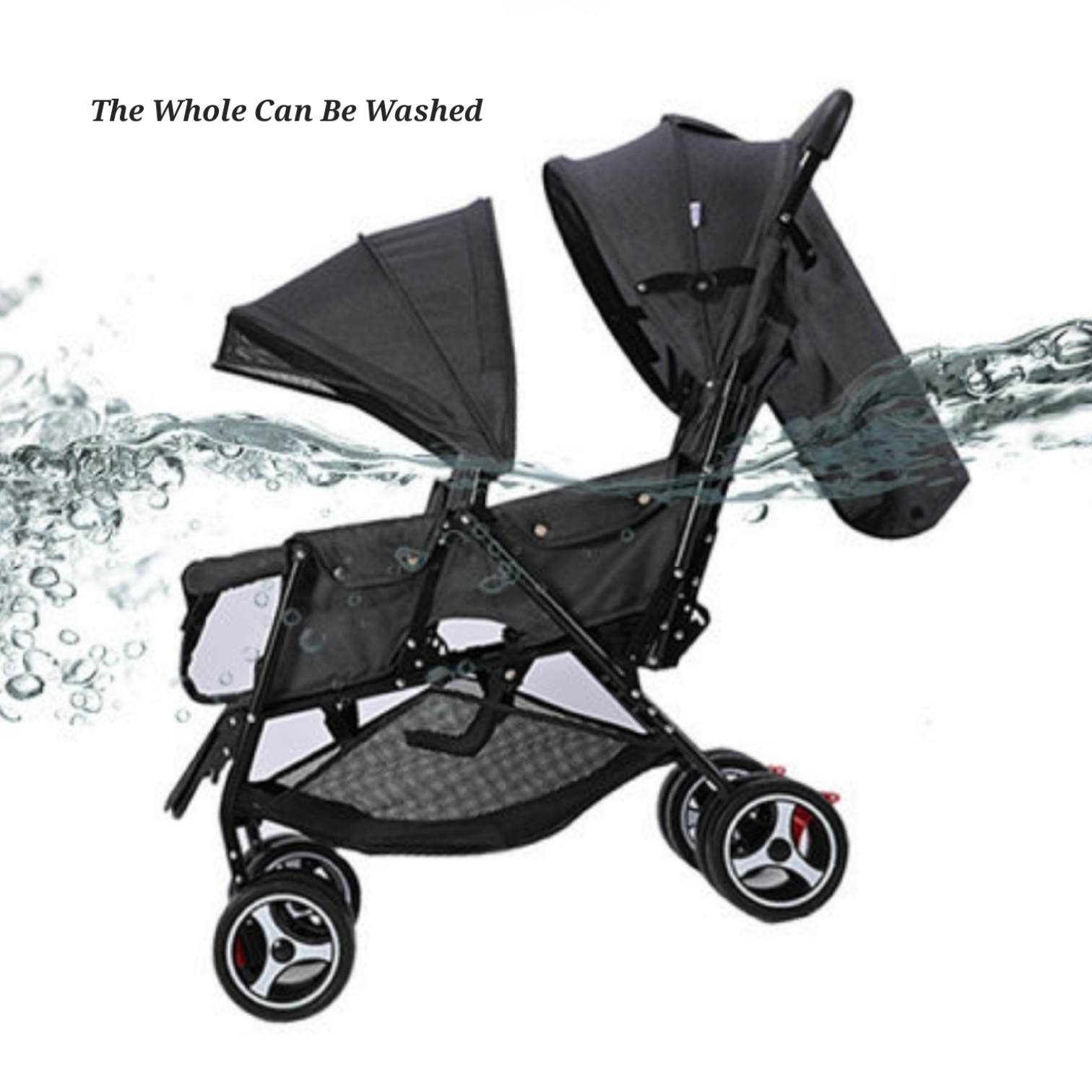Baby Travel Twin Stroller - (Grey)