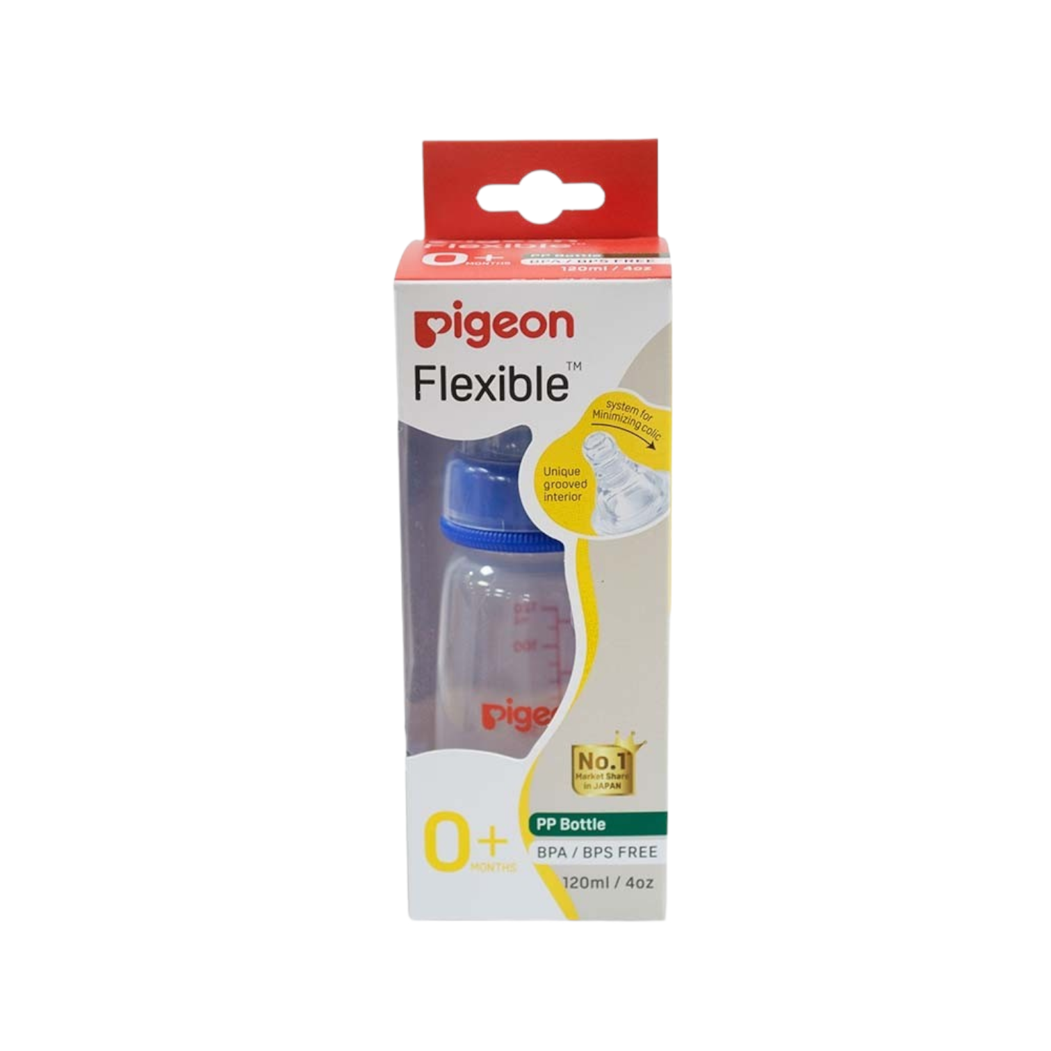 Pigeon Slim Neck Plastic Bottle Clear Cap 120 ml
