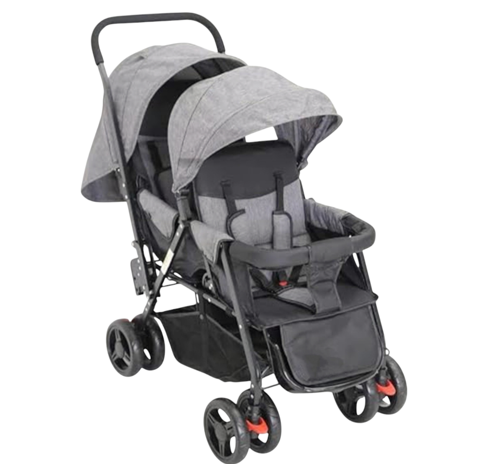 Baby Travel Twin Stroller - (Grey)