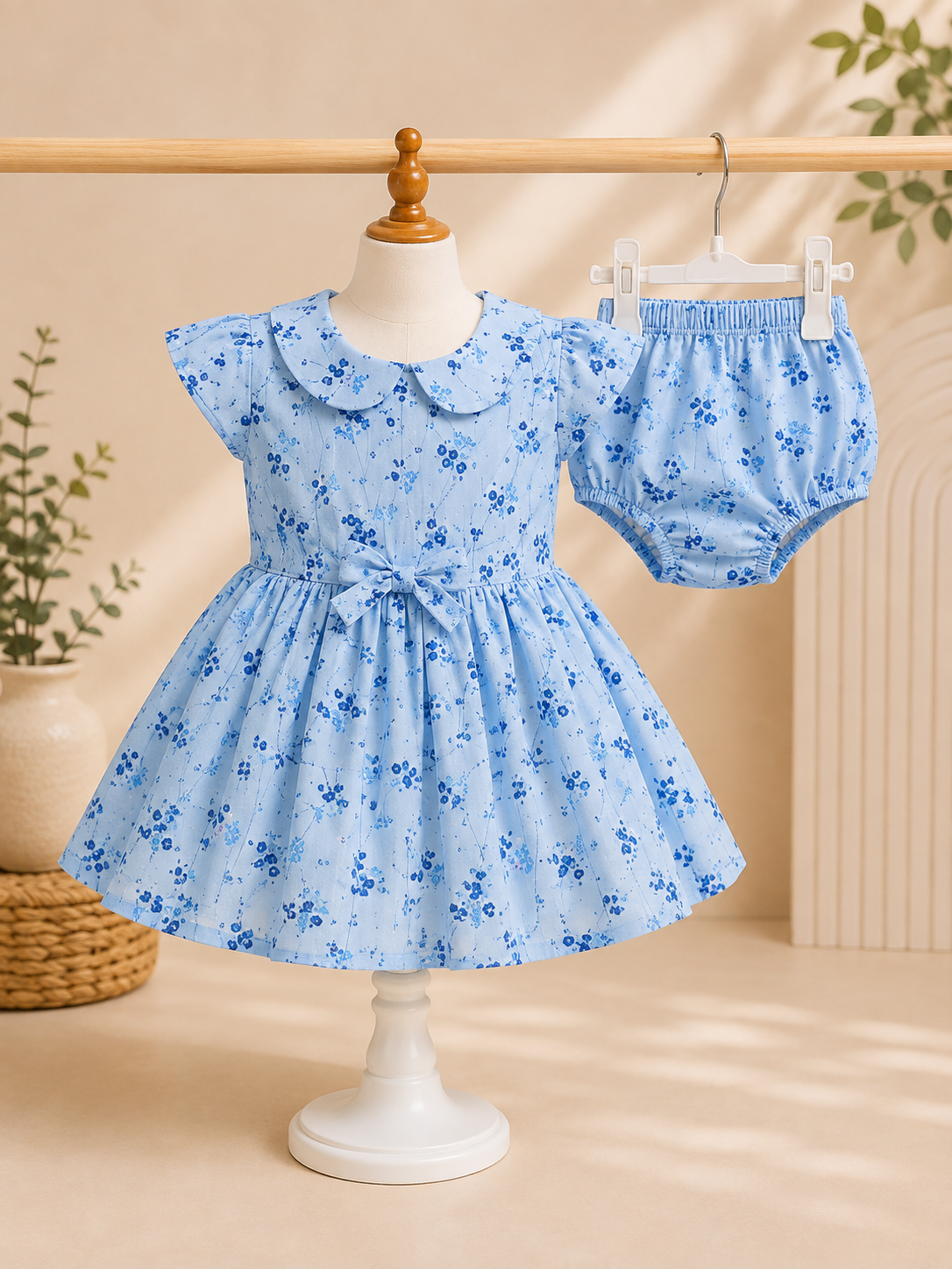 ZAKI-BABY GIRLS FROCK WITH PANTY 3-12M