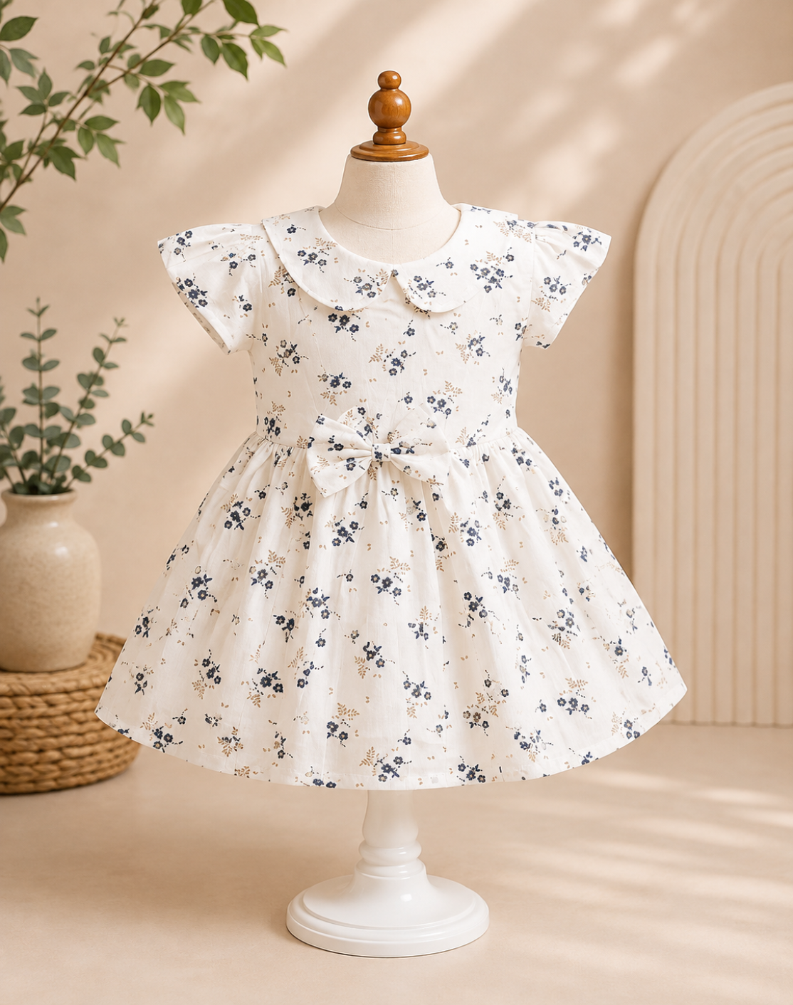 ZAKI-BABY GIRLS FROCK WITH PANTY 3-12M