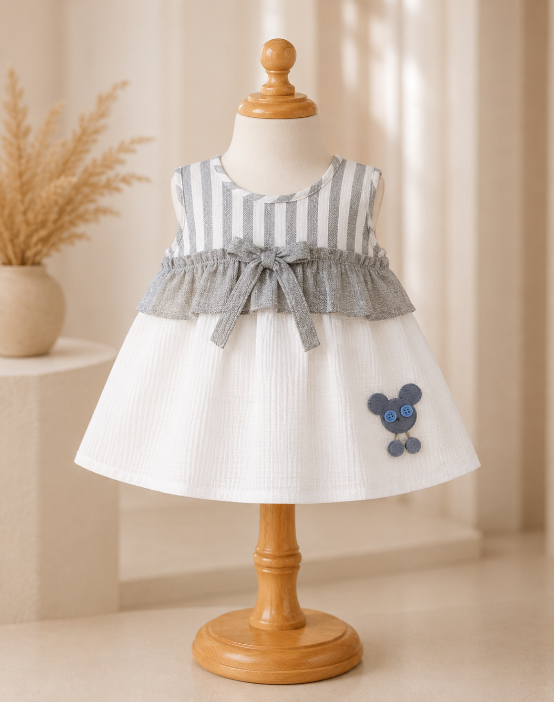 ZAKI-BABY GIRLS FROCK WITH PANTY 3-12M