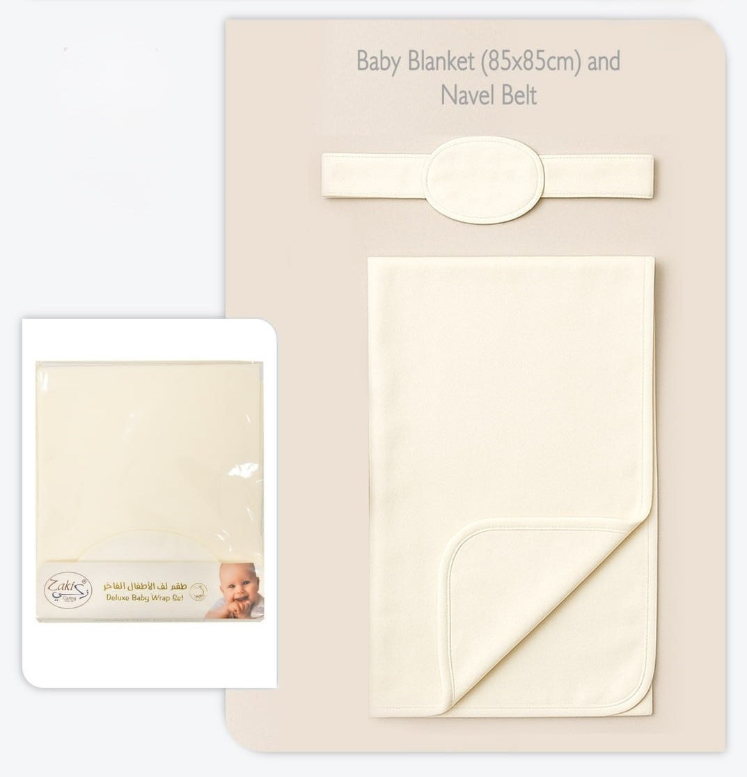 Baby Blanket and Navel Belt - Set 0-3M (WHT)
