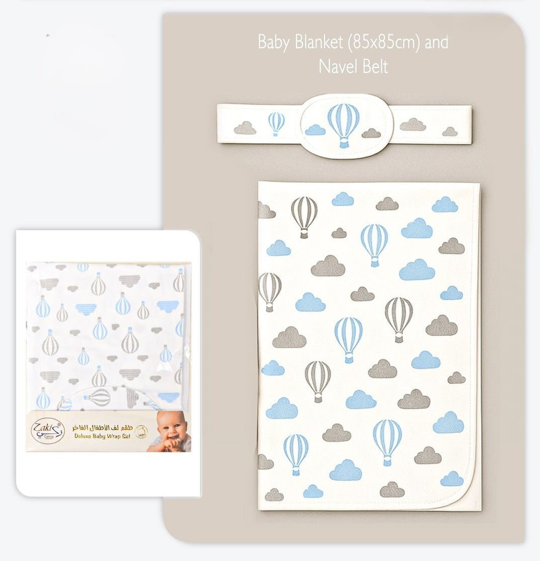 Boys Printed Blanket with Navel Belt - Set 0-3M