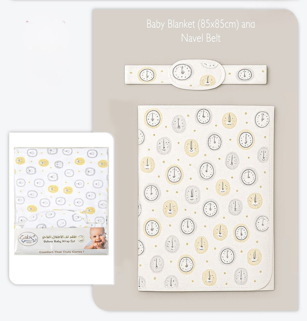 Boys Printed Blanket with Navel Belt - Set 0-3M