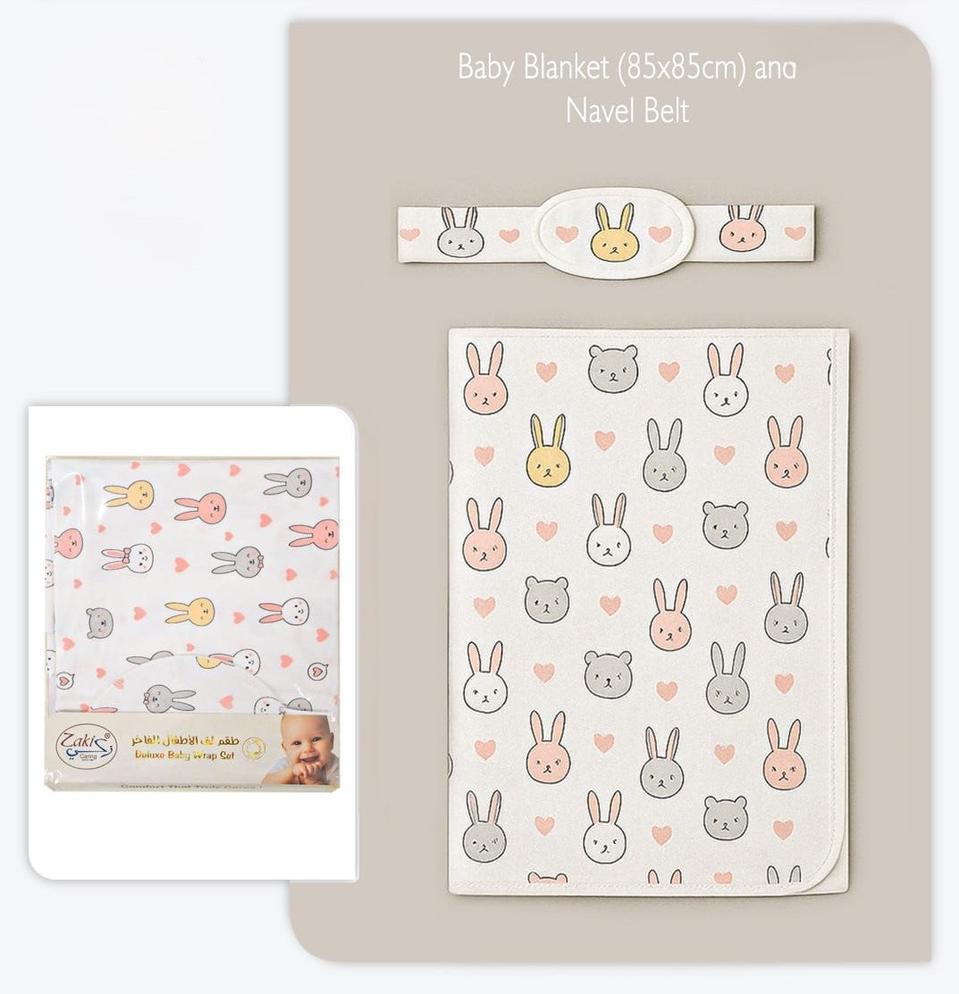 Girls Blanket with Navel Belt - Set 0-3M