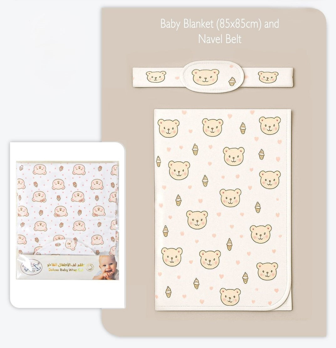 Girls Blanket with Navel Belt - Set 0-3M