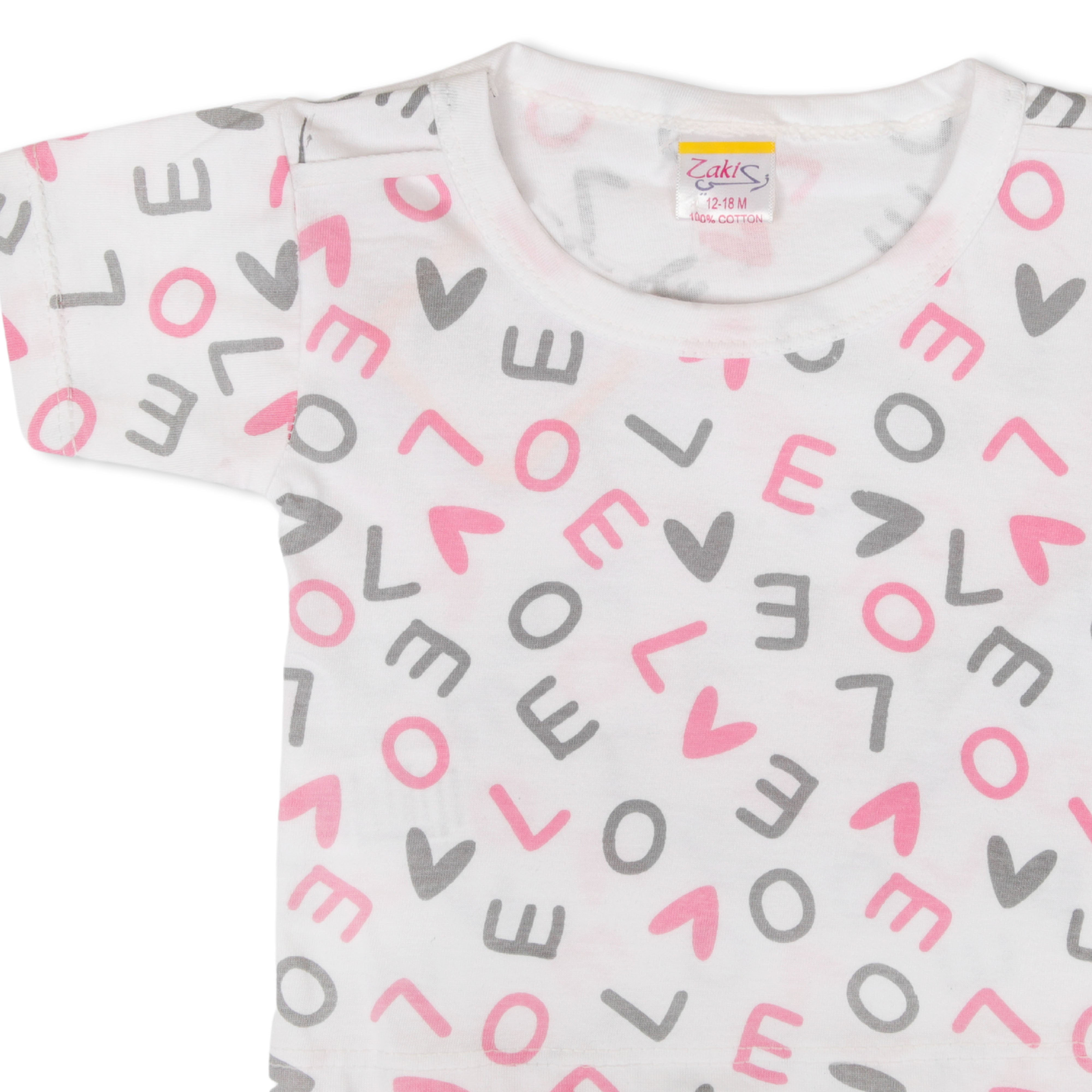 Zaki - Girls T-shirt with Dungaree Toy Set (0-18M)