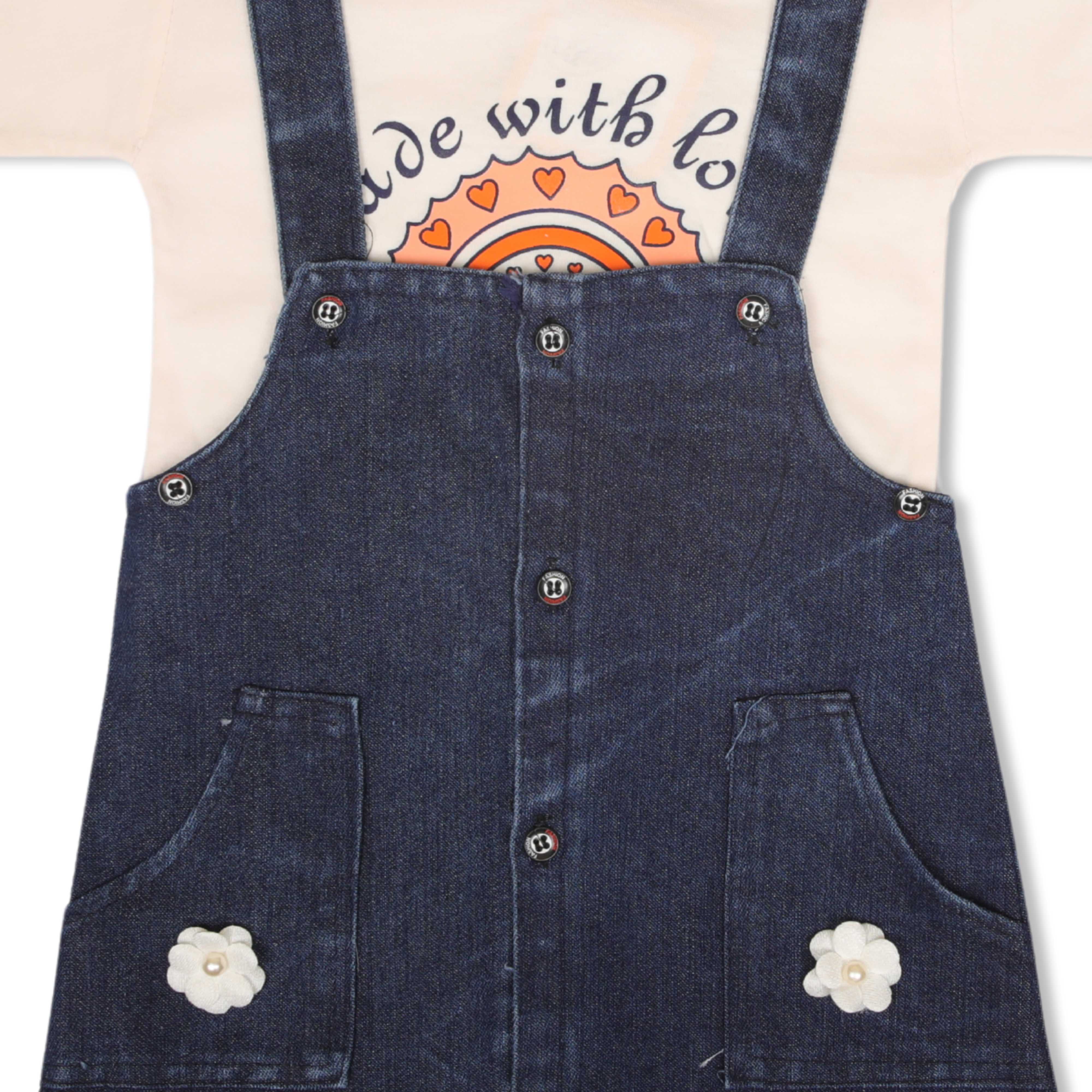 Zaki - Girls T-shirt with Dungaree Dress Set (0-18M)