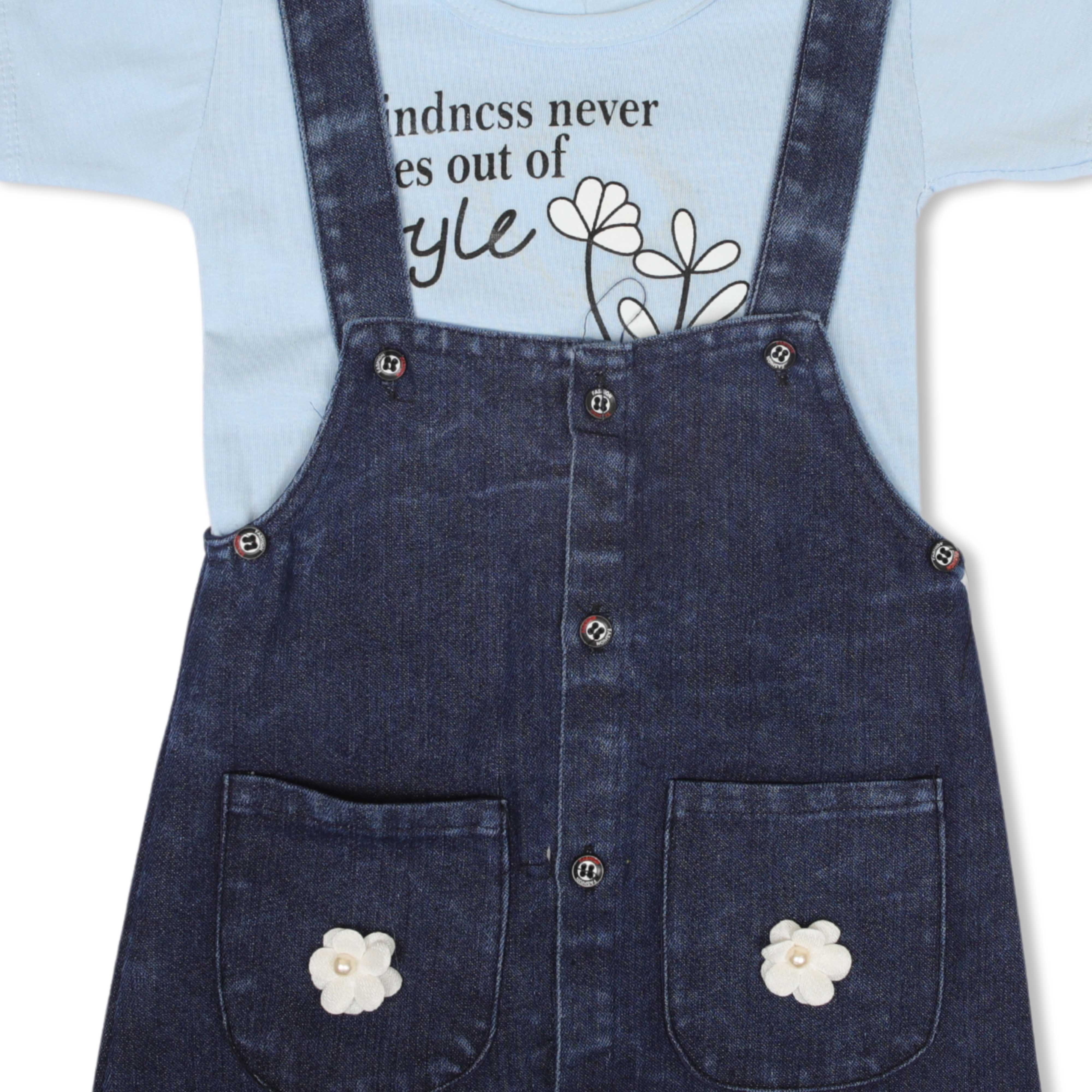 Zaki - Girls T-shirt with Dungaree Toy Set (0-18M)