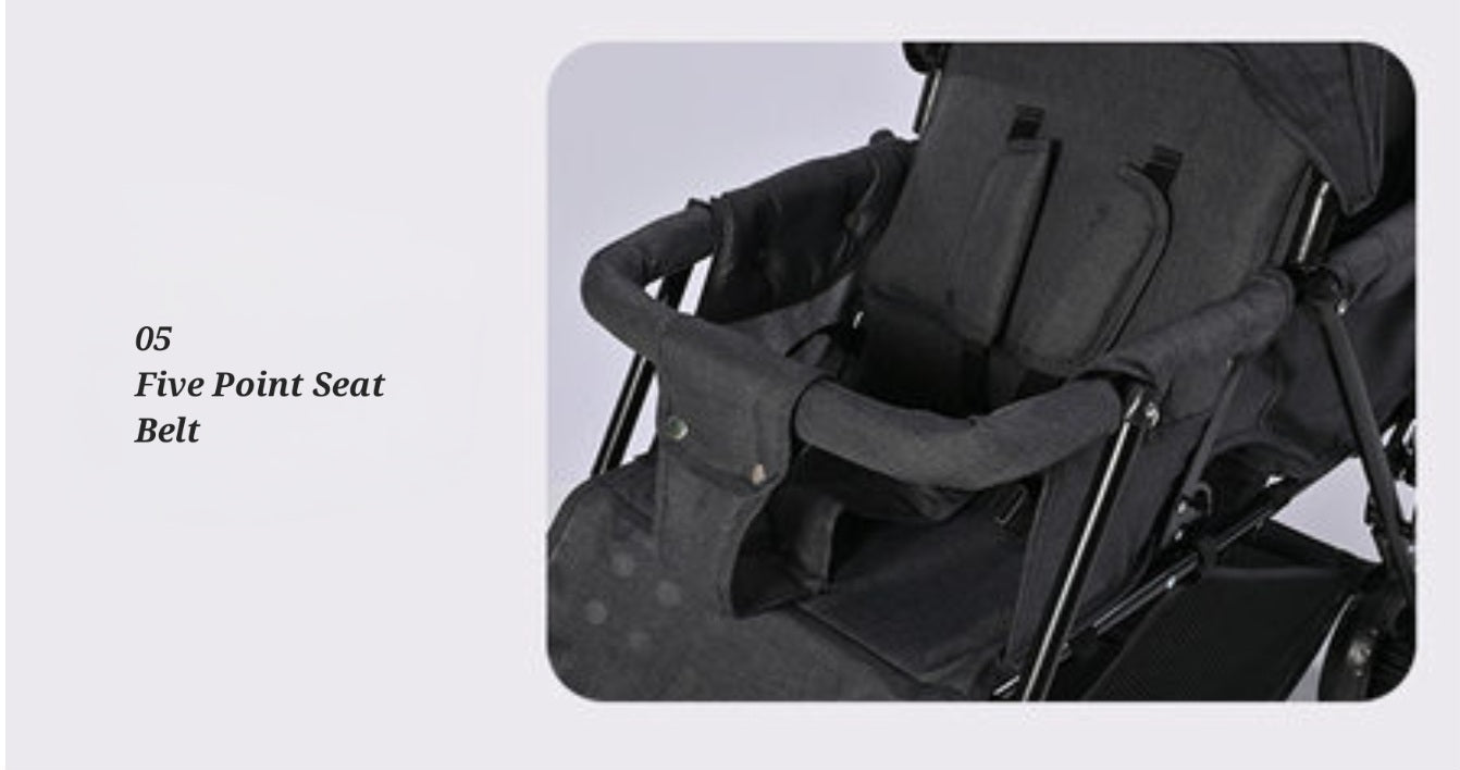 Baby Twin Stroller Front/Back (Pink)