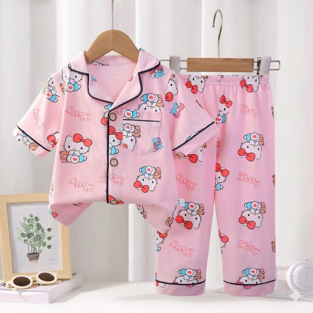 Hello Kitty Girls Front Open Pyjama- 1 to 9 years