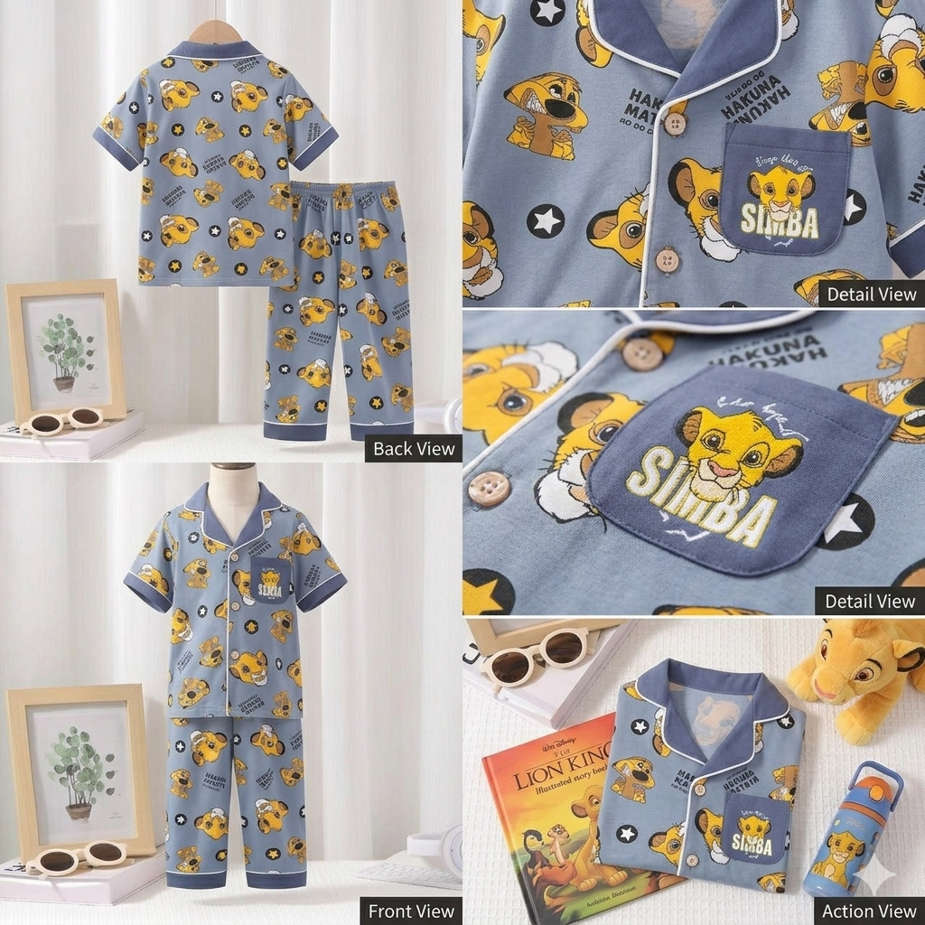 Simba Boys Front Open Pyjama- 1 to 9 years