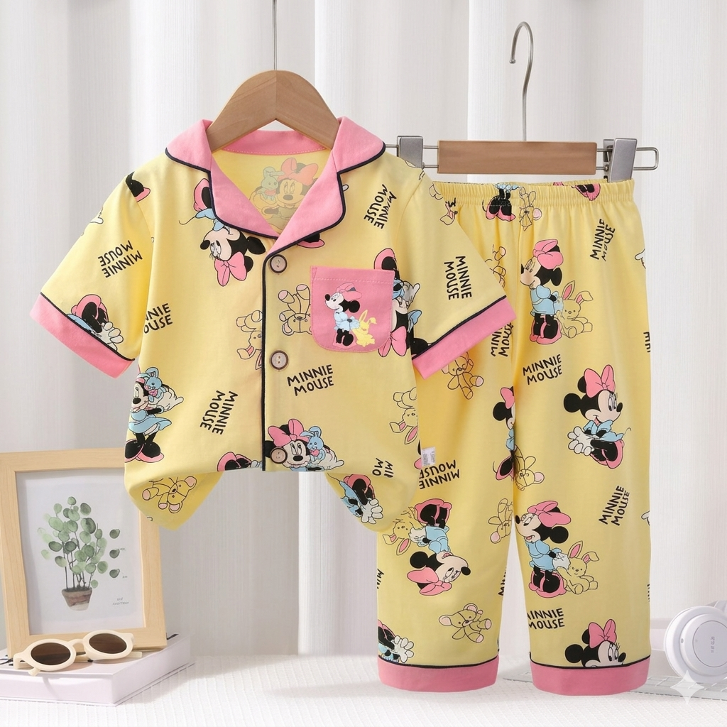 Minnie Mouse Girls Front Open Pyjama- 1 to 9 years