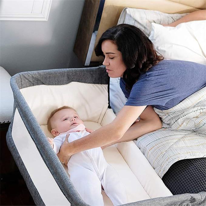 Baby Rocking Bassinet Crib + Diaper Change - Grey