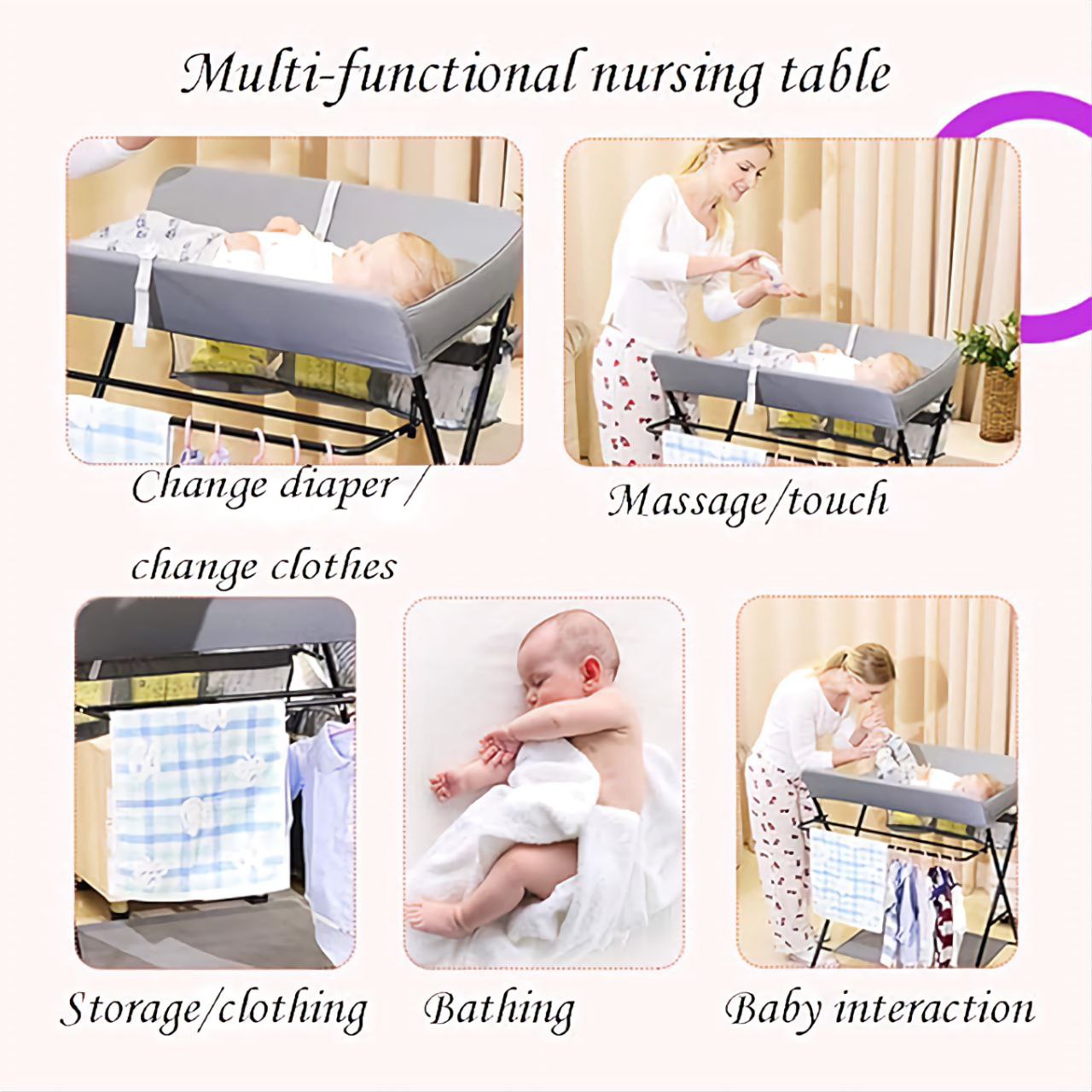 Baby Changing Table with Wheels
