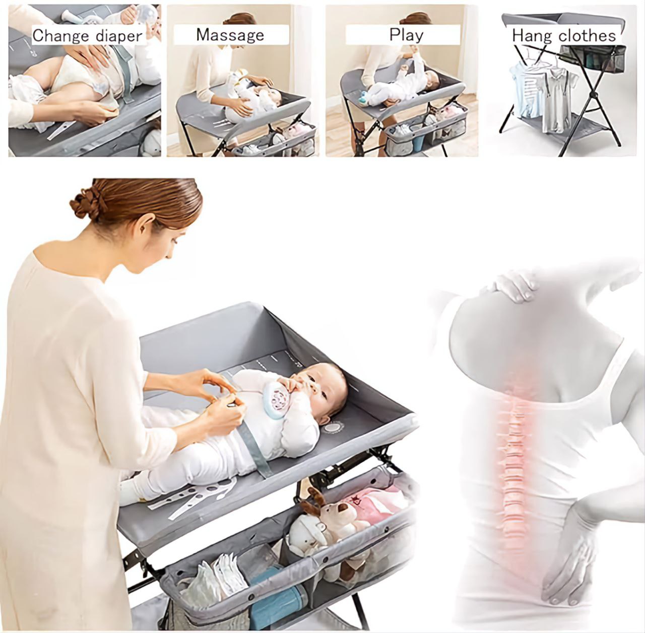 Baby Changing Table with Wheels