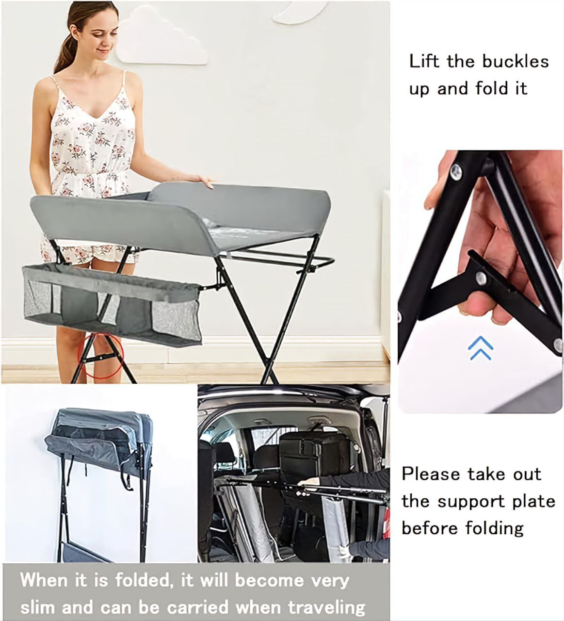 Baby Changing Table with Wheels