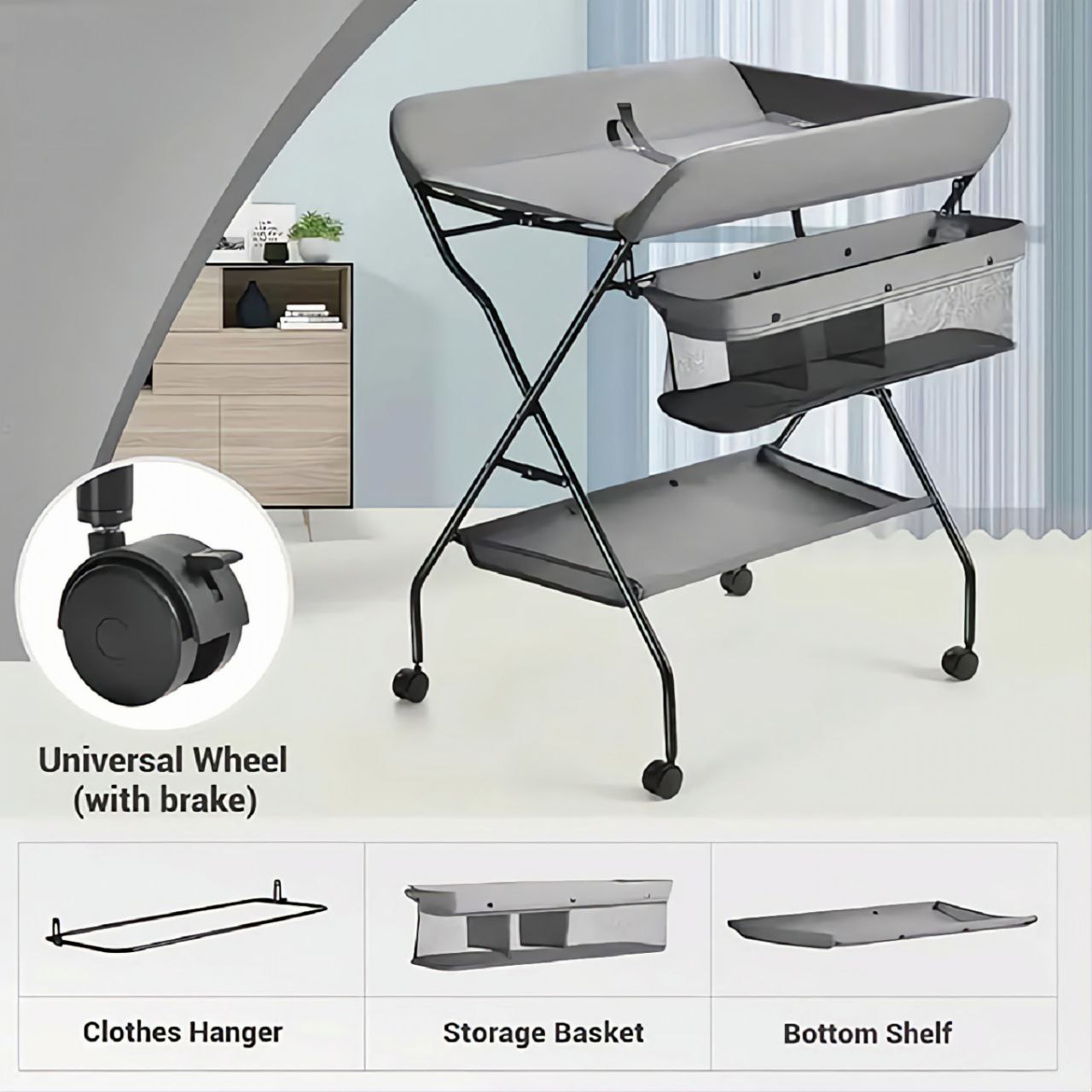 Baby Changing Table with Wheels