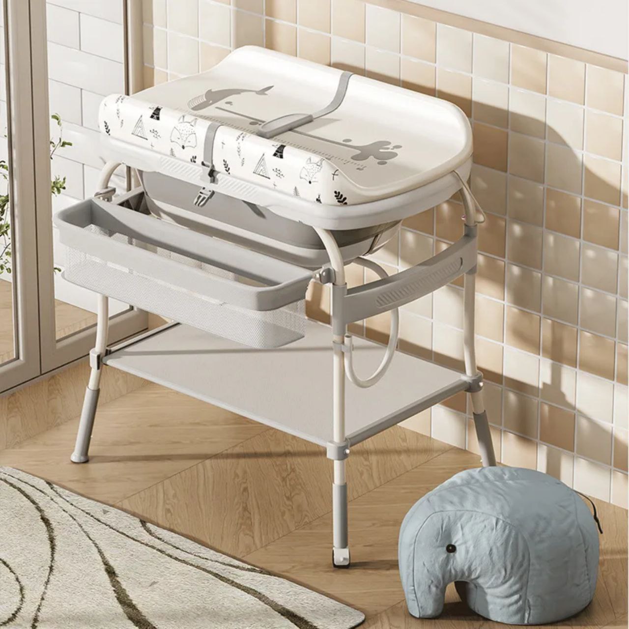 POPYPAPA 5-in-1 Baby Changing Table โ Smart, Safe & Space-Saving