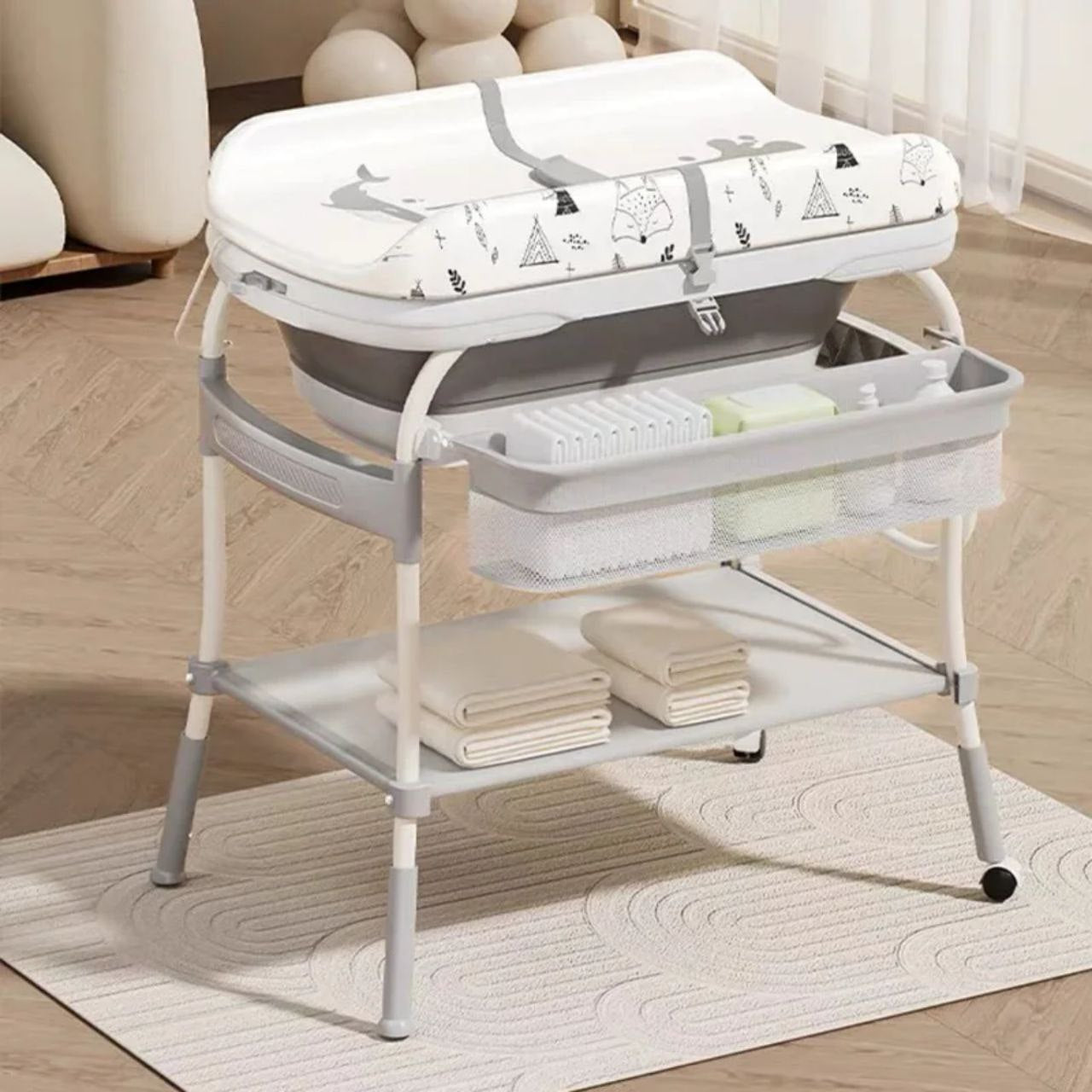 POPYPAPA 5-in-1 Baby Changing Table โ Smart, Safe & Space-Saving