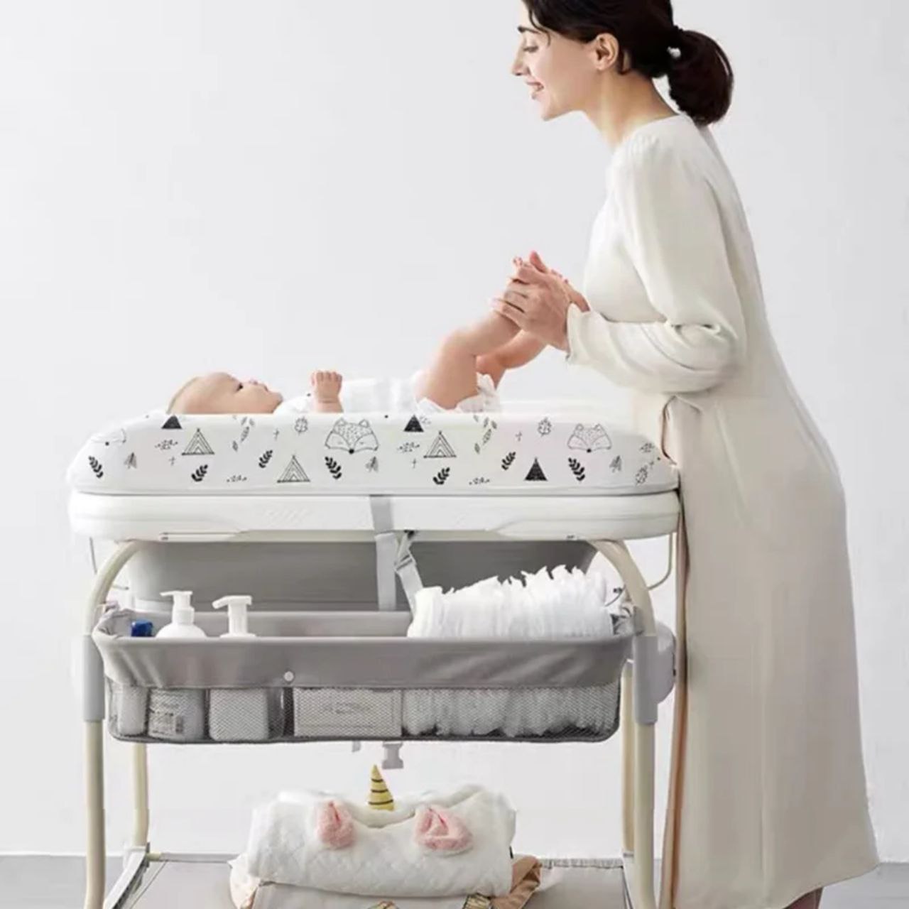 POPYPAPA 5-in-1 Baby Changing Table โ Smart, Safe & Space-Saving
