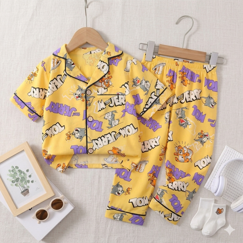 Tom And Jerry Front Open Pyjama- 1 to 9 years