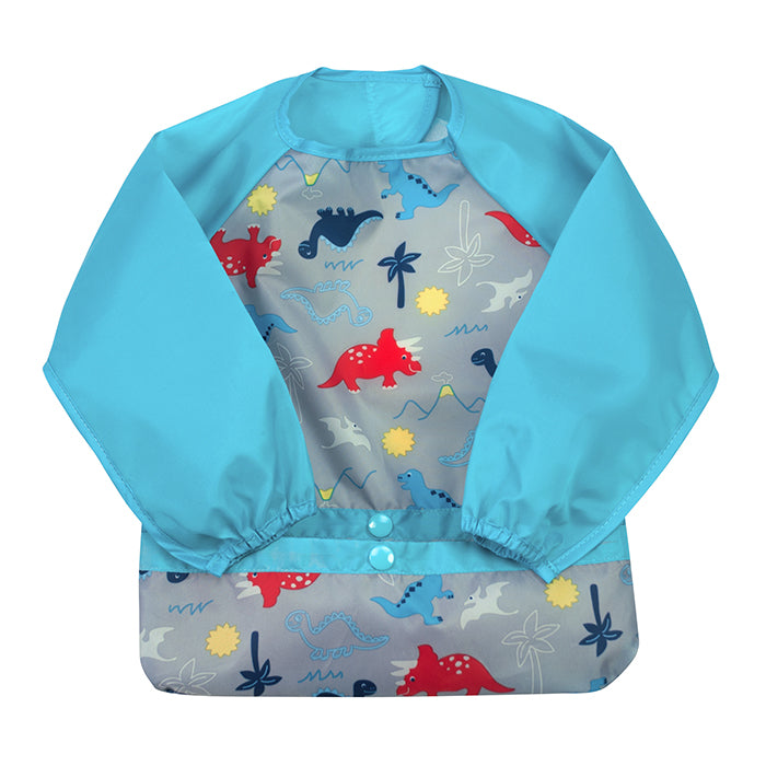 Green & Sprouts - Snap & Go Easy-Wear Long Sleeve Bib - Dinosaurs (12/24mos)