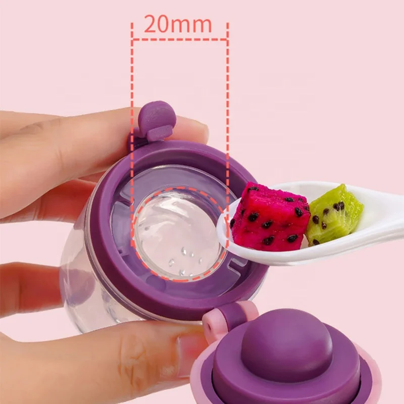 Bear Baby Fresh Food Feeder Pacifier Silicone - Blue/Pink/Purple