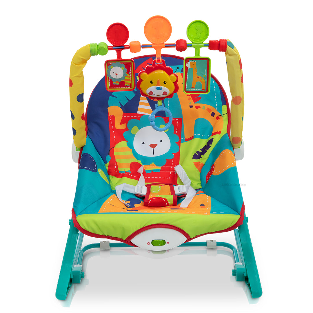 Baby Rocking Chair + Vibration - Lion Blue