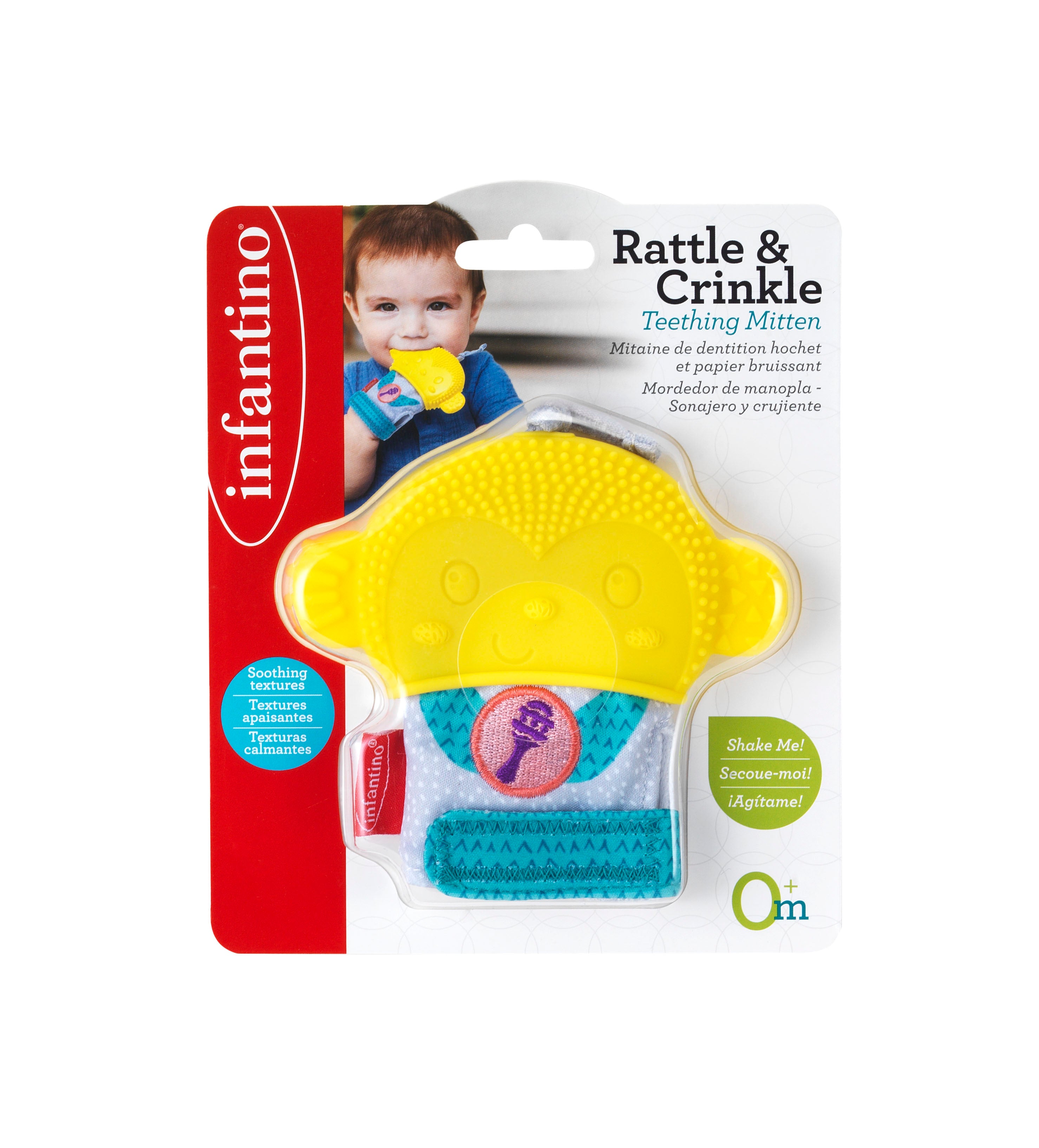 Infantino -  Rattle & Crinkle Teething Mitten
