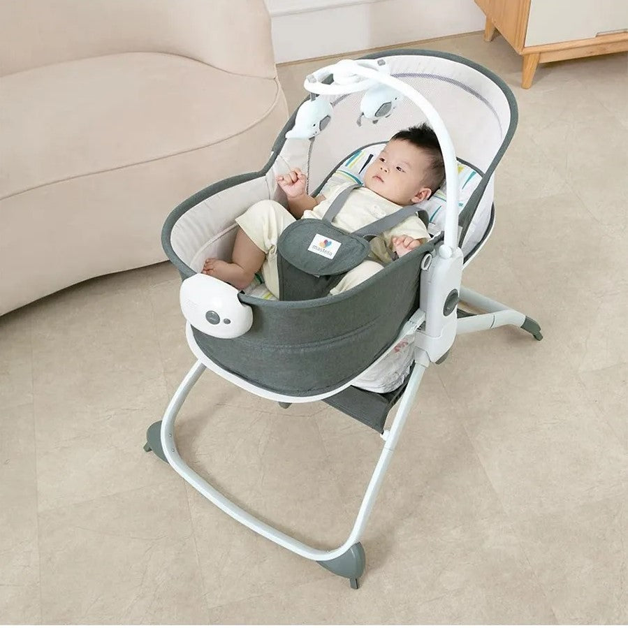 6 in 1 Deluxe Multi Functional Bassinet Blue Stripes