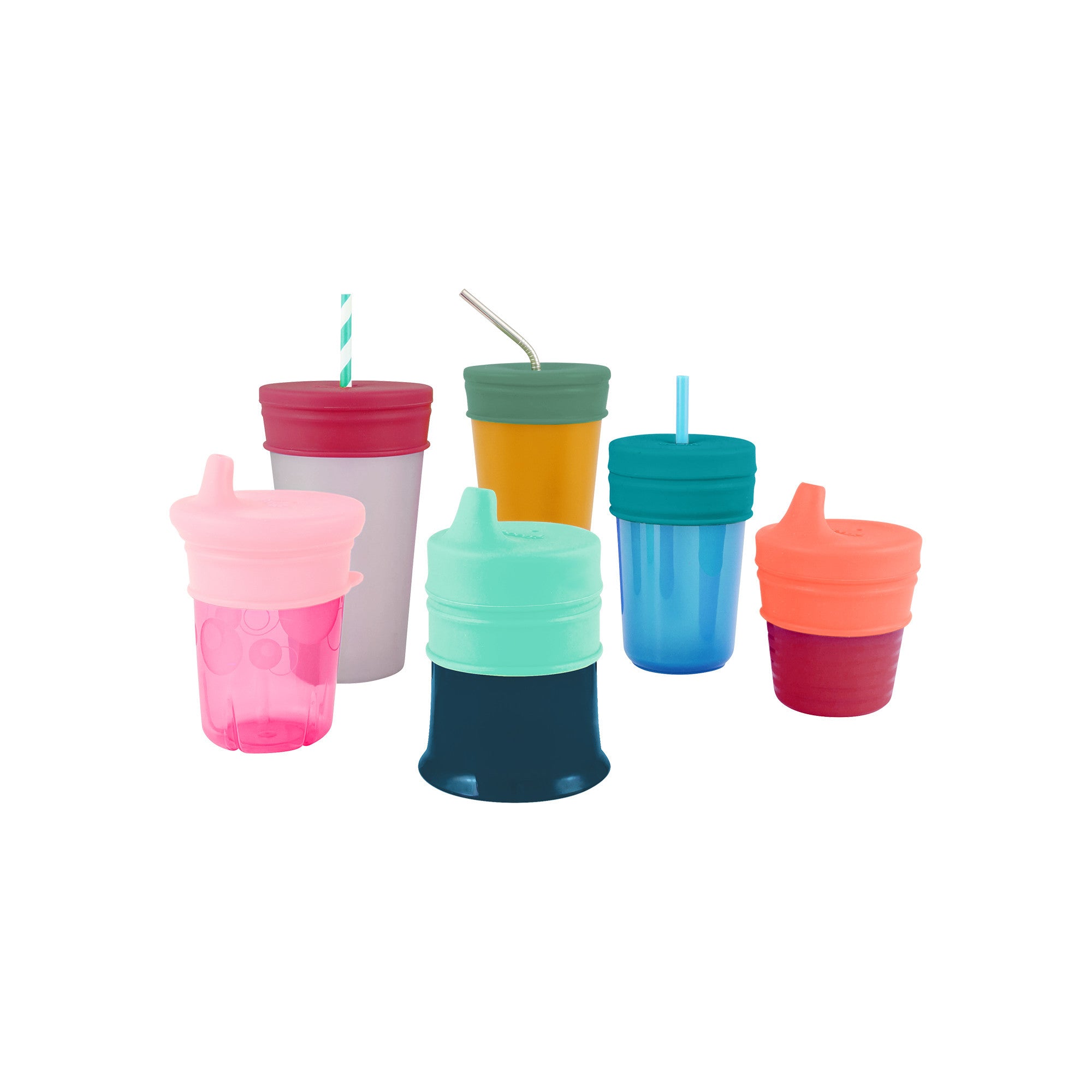 Boon -Snug Stretchy Silicone Reusable Spout Lids Spout with Containers - Boy