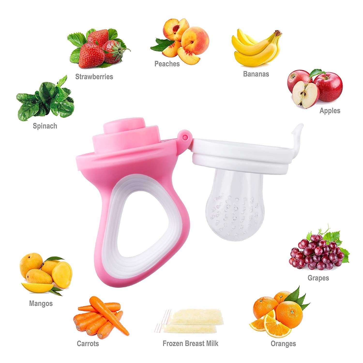 Baby Fresh Food Feeder Pacifier Silicone - Blue/Pink/Purple