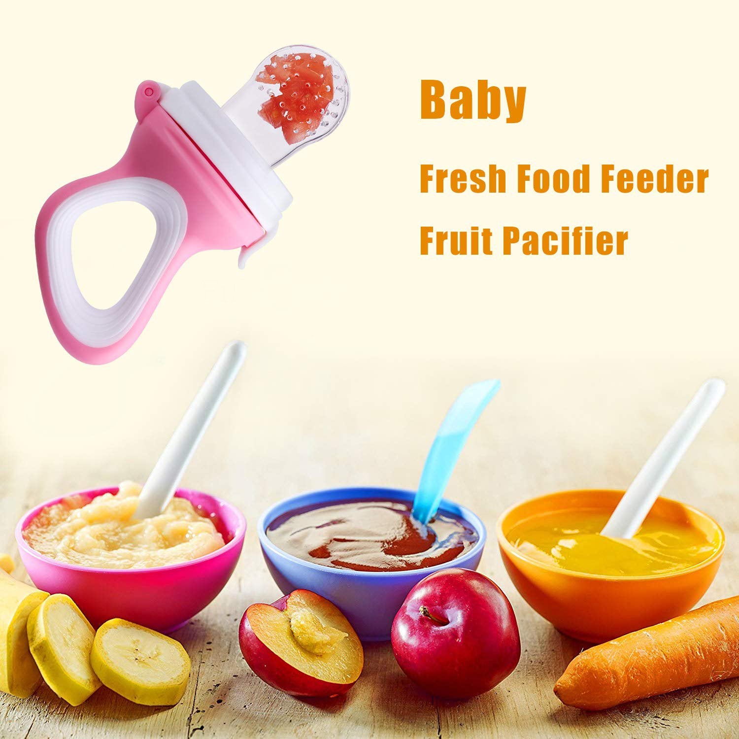 Baby Fresh Food Feeder Pacifier Silicone - Blue/Pink/Purple