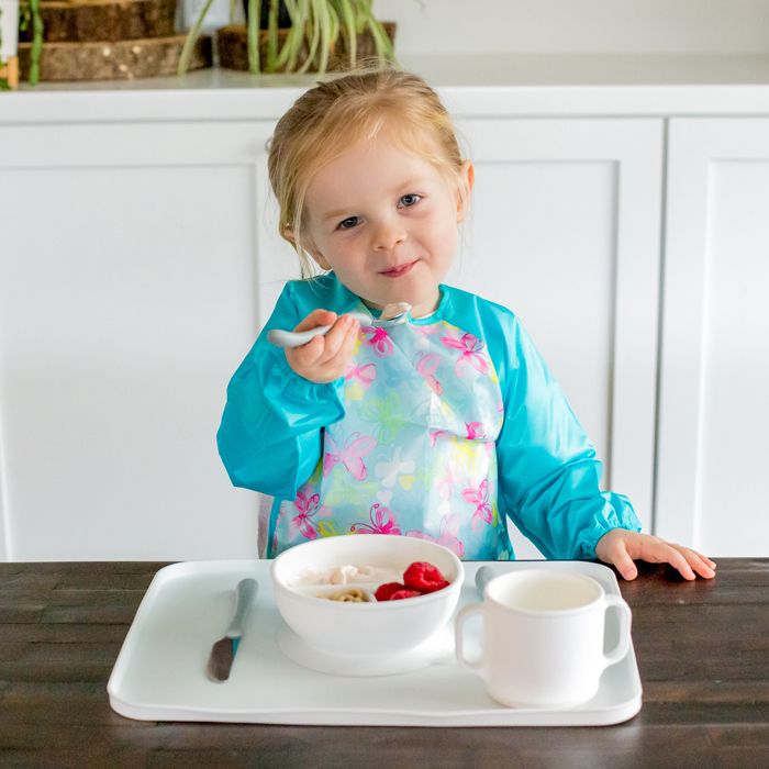 Green & Sprouts - Snap & Go Easy-Wear Long Sleeve Bib - Butterflies (2T/4T)