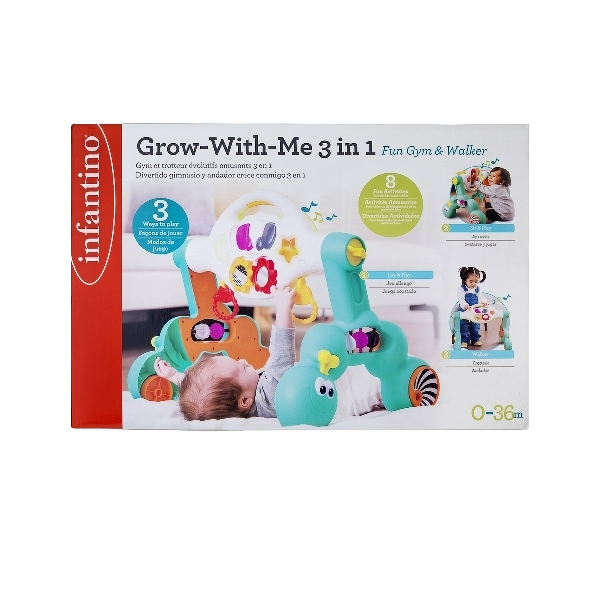 Infantino - Grow with Me 3 in 1 Fun Gym & Walker