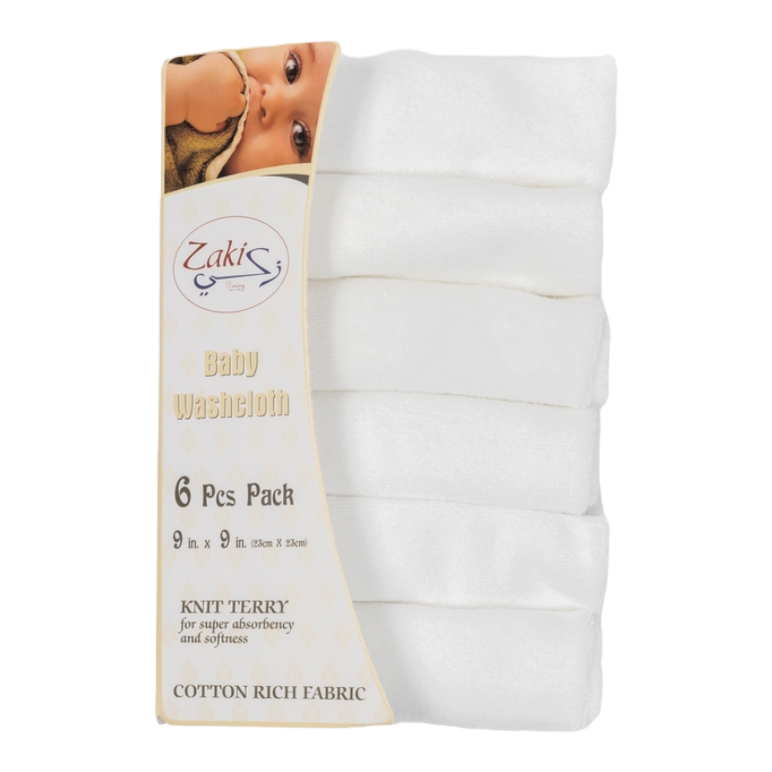 Baby Wash Cloth - Face Towel White Pack 6pcs