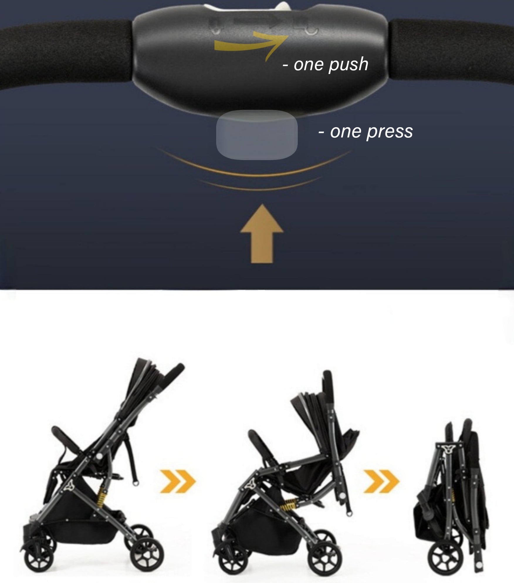 SwiftRide V6-2 Baby Stroller – Compact, Travel Smart & Stylish (Black)