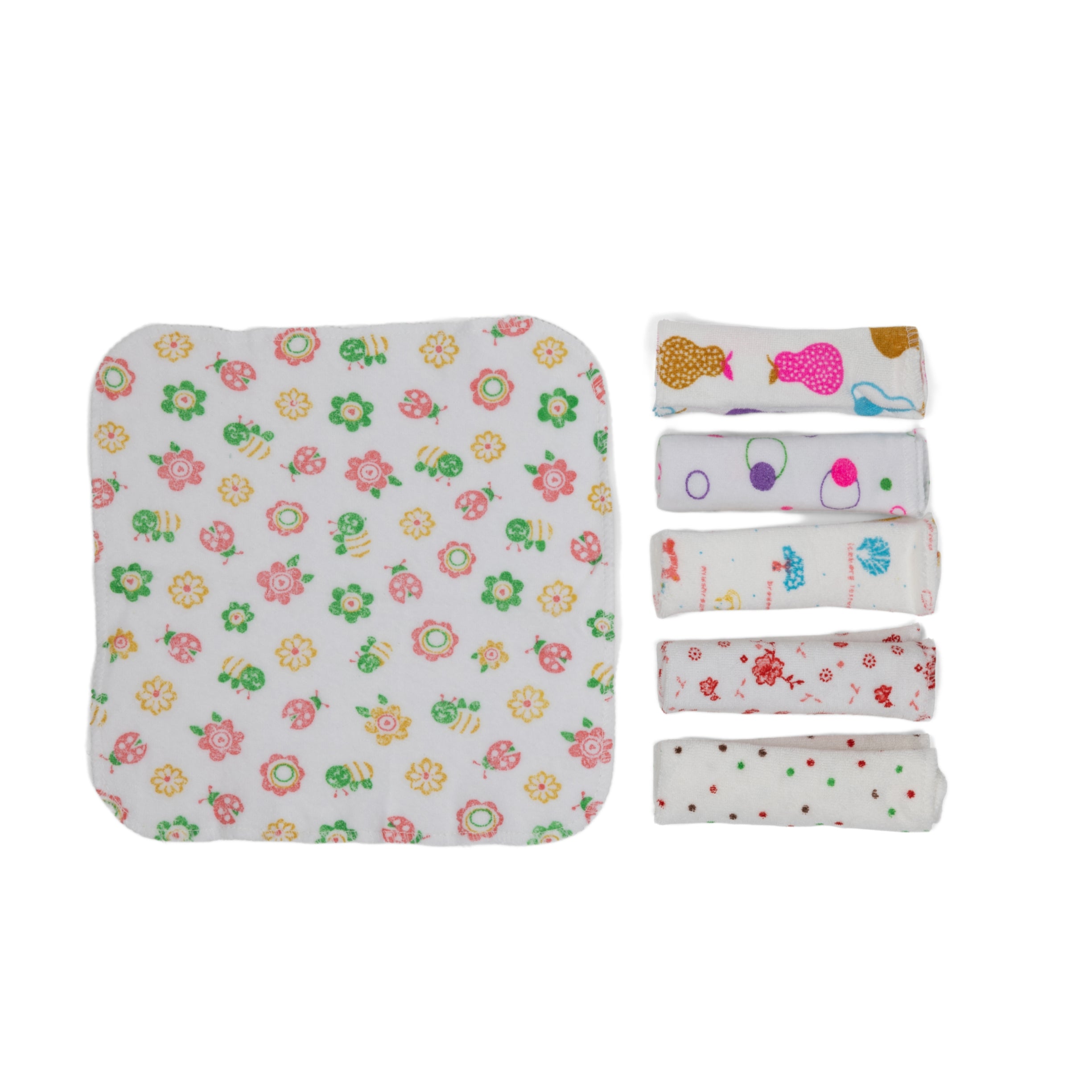 Baby WashCloth - Face Towel Printed Pack 6pcs (Girls)