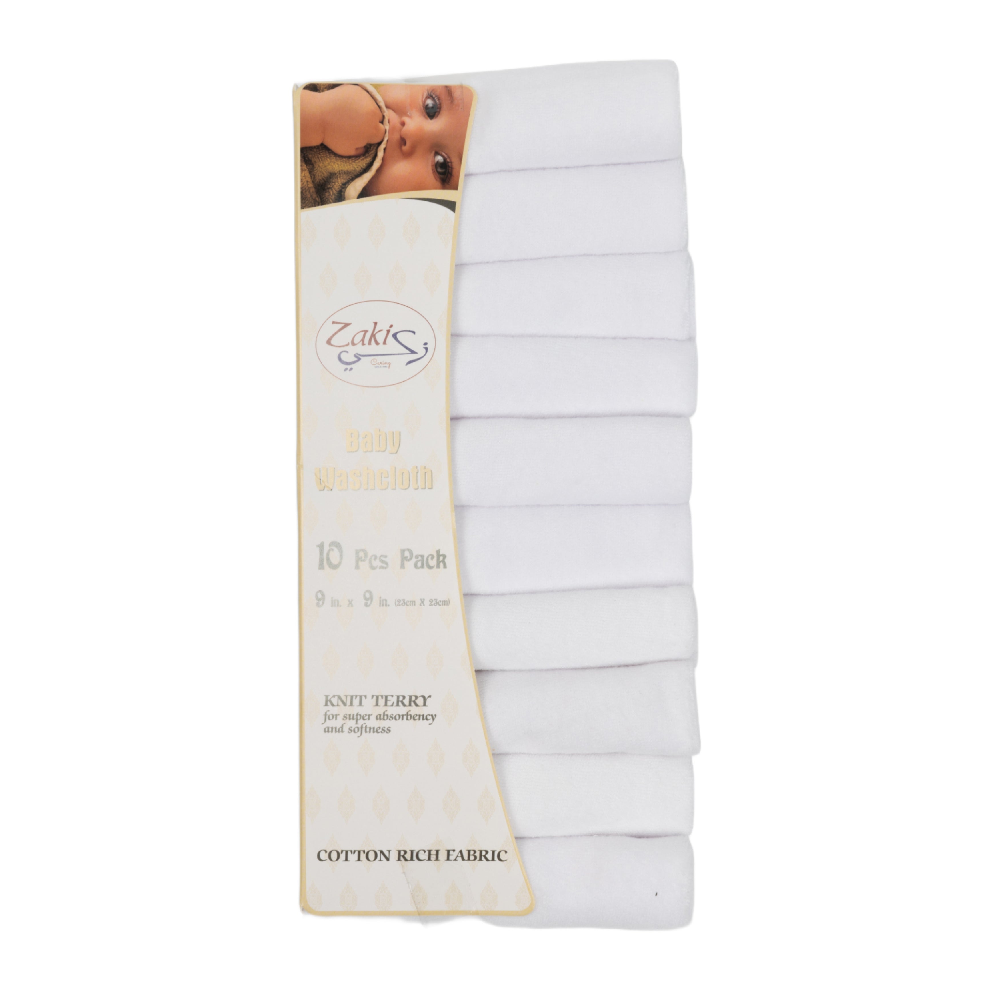 Baby WashCloth - Face Towel White Pack 10pcs