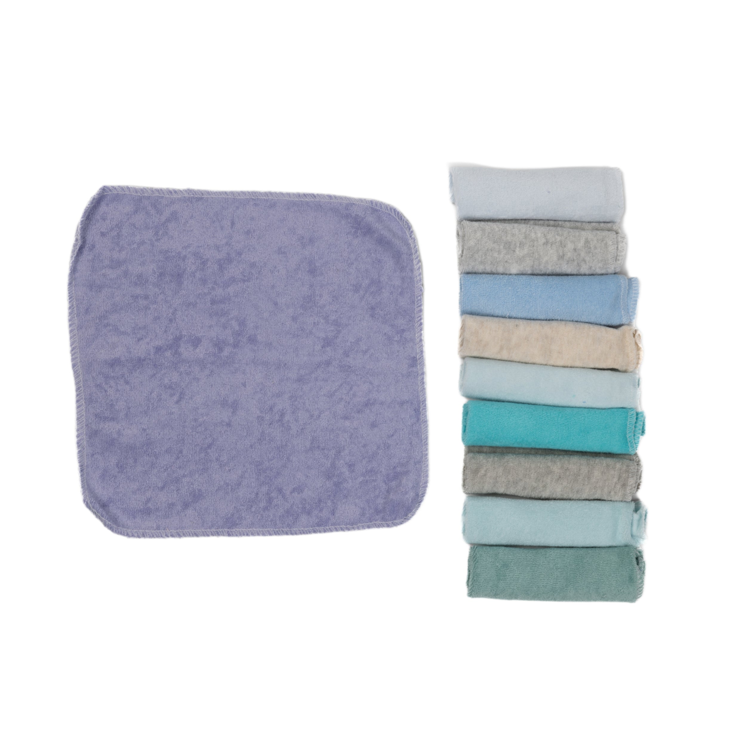 Baby WashCloth - Face Towel Plain Pack 10pcs (Boys)