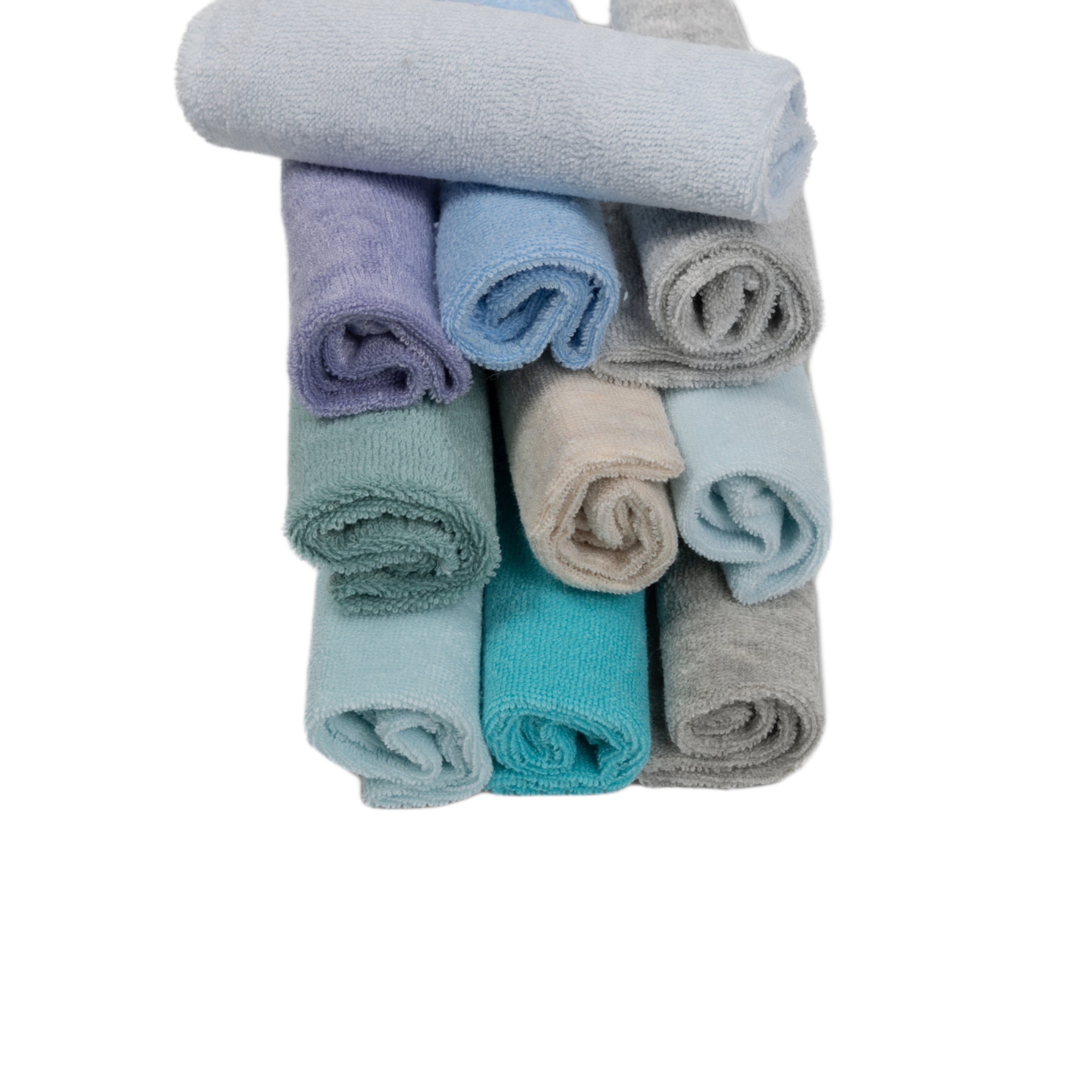 Baby WashCloth - Face Towel Plain Pack 10pcs (Boys)