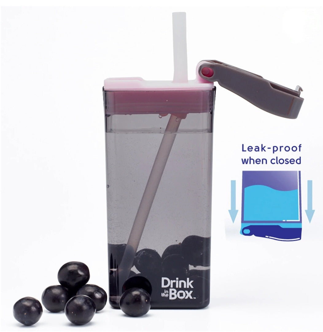 SnackBox - Drink and Juice Box 12oz (Grey/Pink)