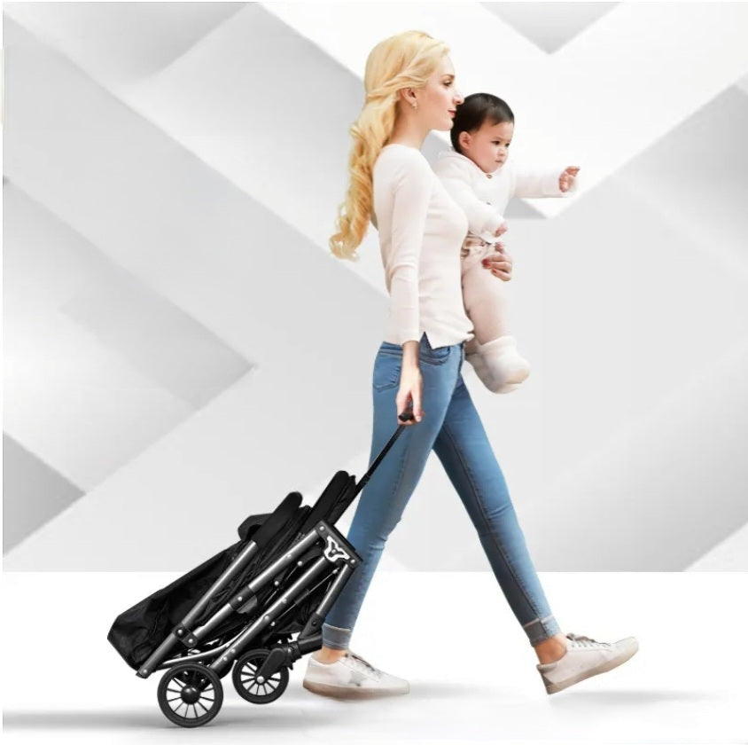 SwiftRide V6-2 Baby Stroller – Compact, Travel Smart & Stylish (Black)