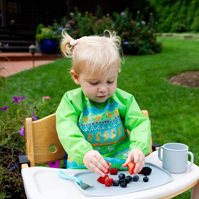 Green & Sprouts - Snap & Go Easy-wear Long Sleeve Bib - Safari (2T/4T)
