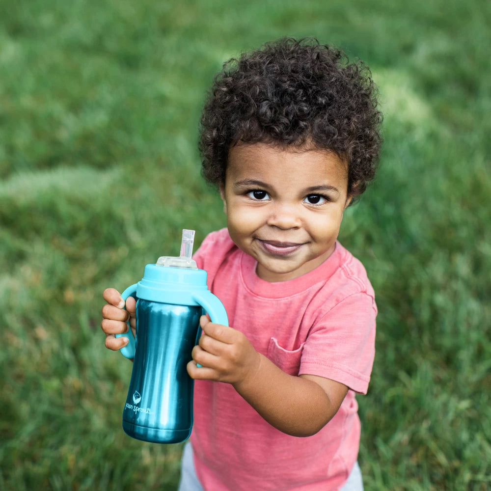 Green & Sprouts - Sippy Cup Stainless Steel 6oz - Aqua