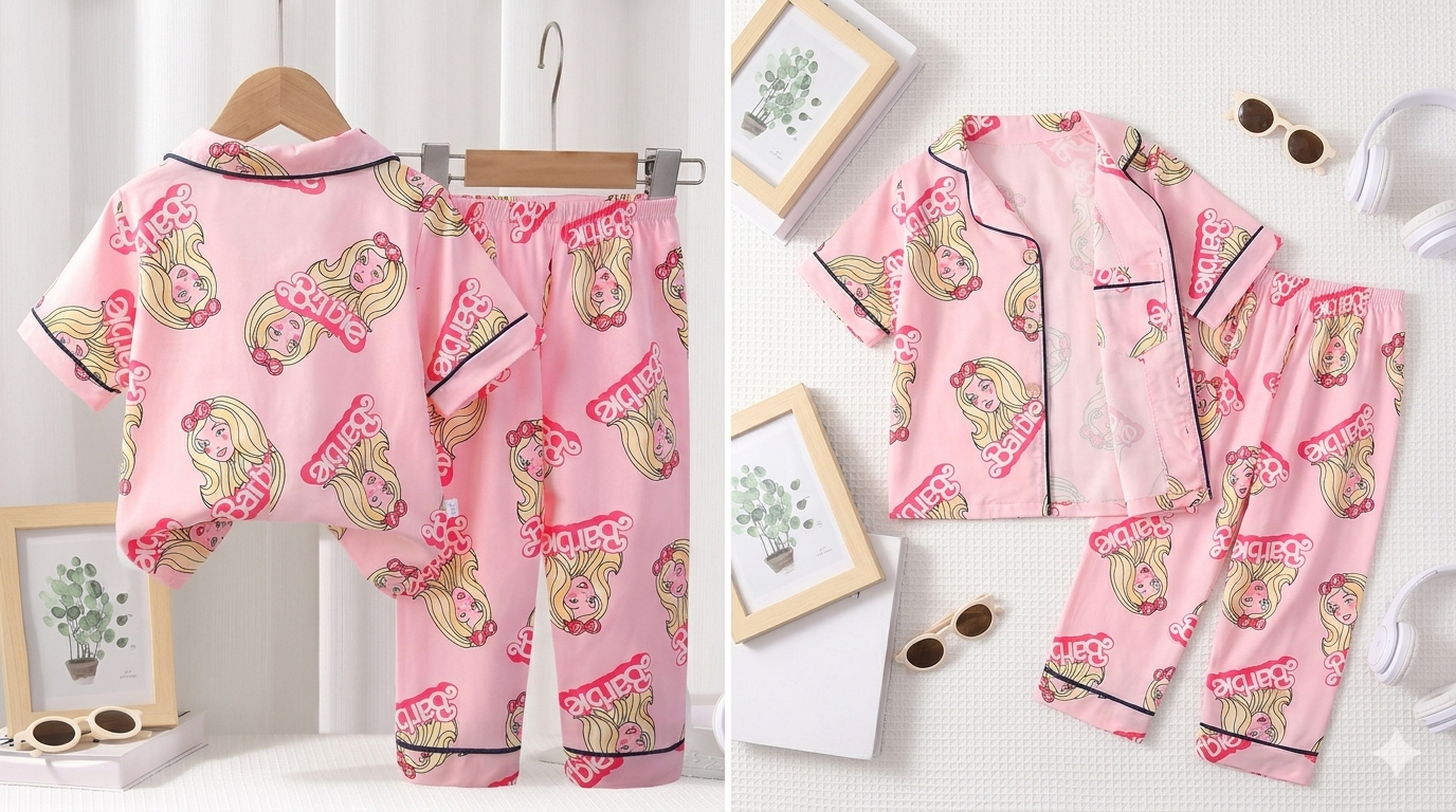 Barbie Girls Front Open Pyjama- 1 to 9 years