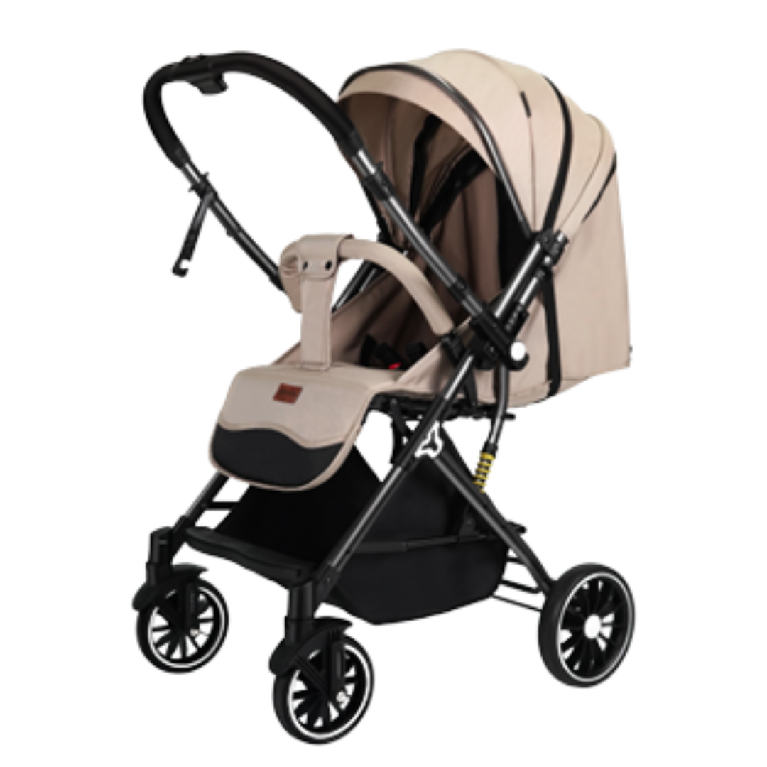 POPYPAPA - Baby Stroller with Two Wat Retractable Push Bar - Beige